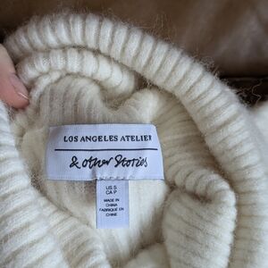 & Other Stories Los Angeles Atelier Cream Knit Sweater Dress
